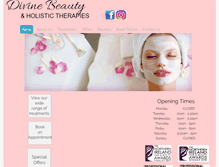 Tablet Screenshot of divinebeautytherapy.com